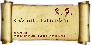 Kránitz Felicián névjegykártya